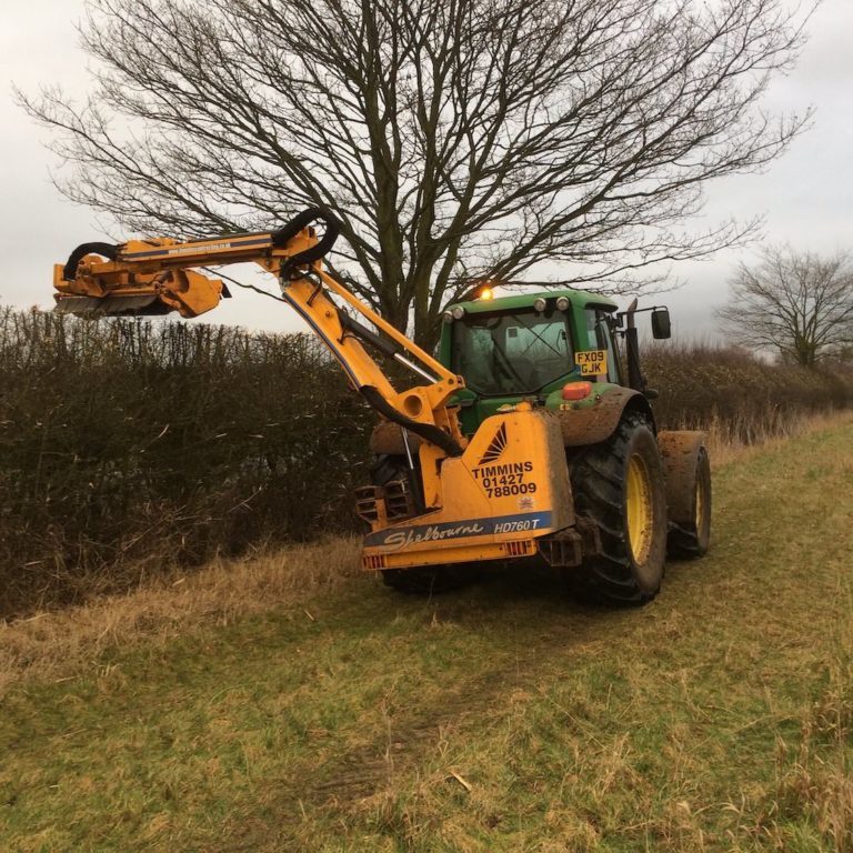 Hedge cutting for forestry mulching K W Timmins Lincolnshire